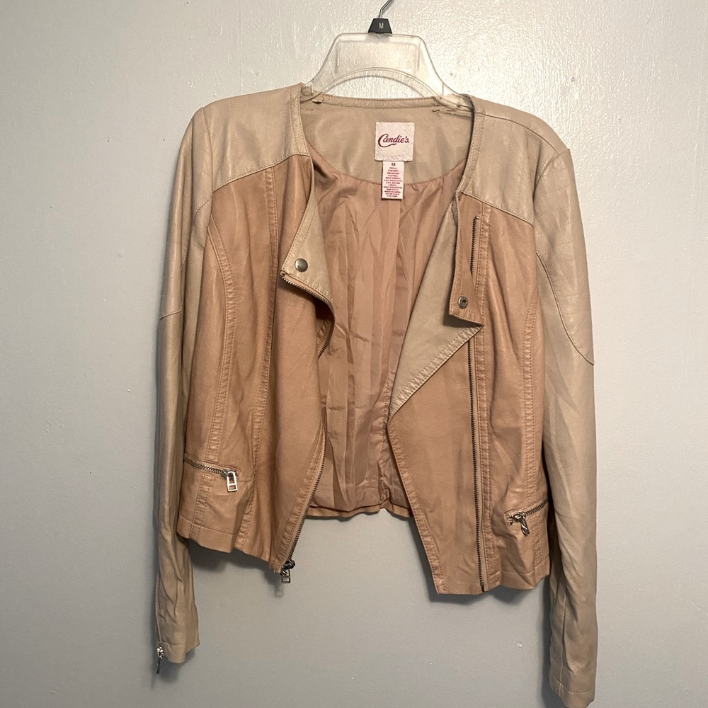 Candies Pink Imitation Leather Jacket